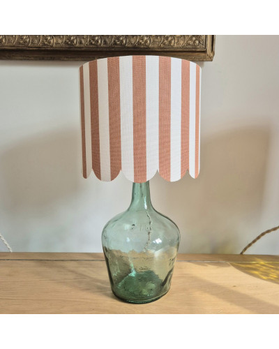 Lampe dame jeanne Félicité à rayures terracotta