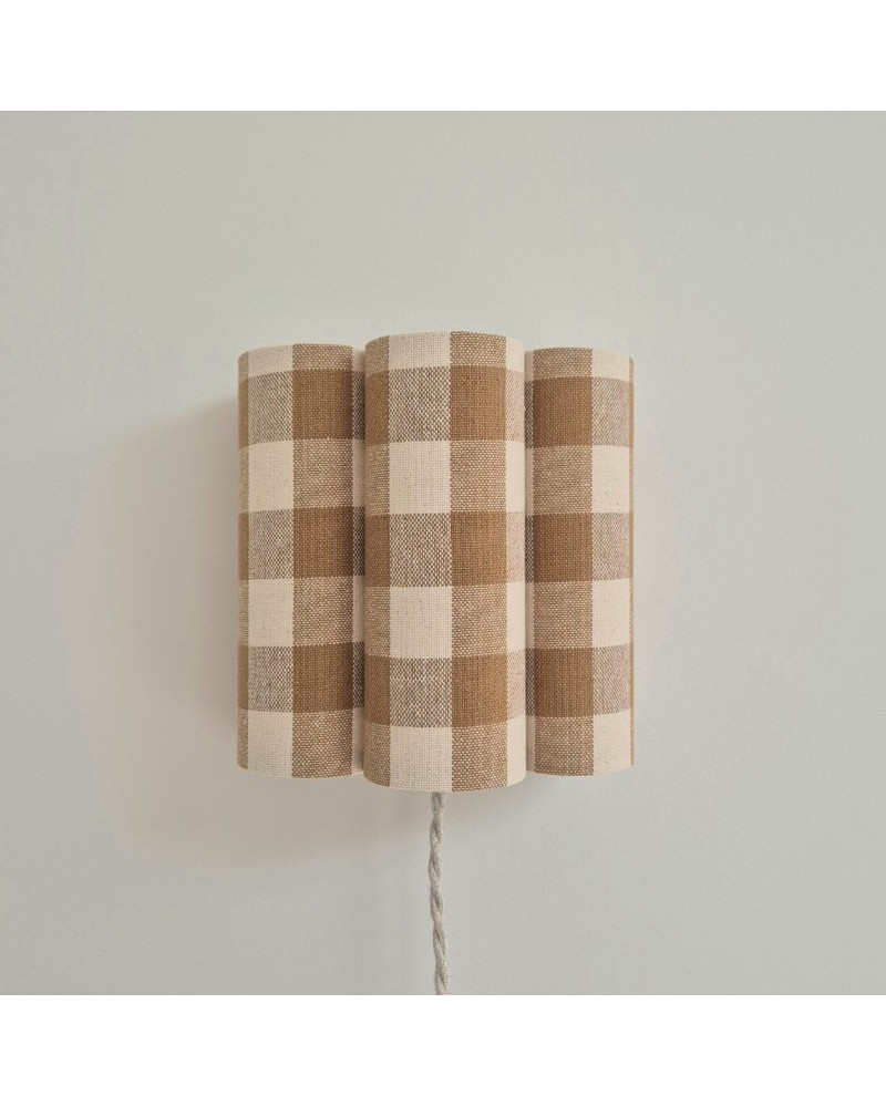 Petite applique Nuage vichy marron