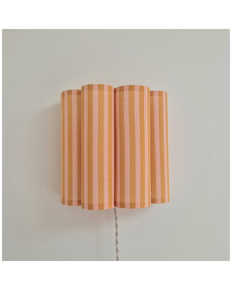 Applique Nuage rayures roses et oranges