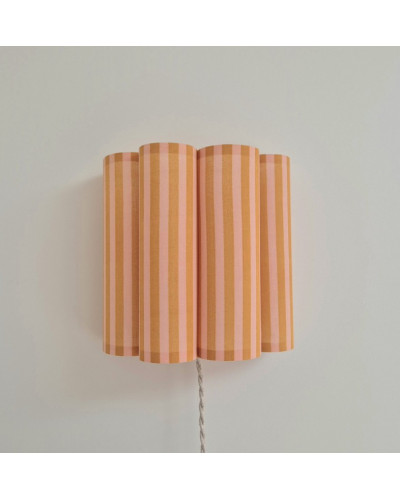 Applique nuage rayures roses et oranges