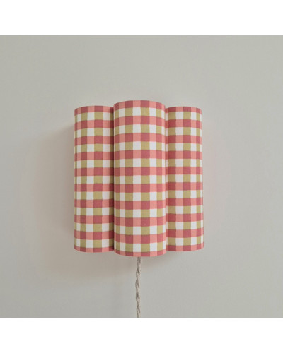 Petite applique Nuage vichy tons roses/verts