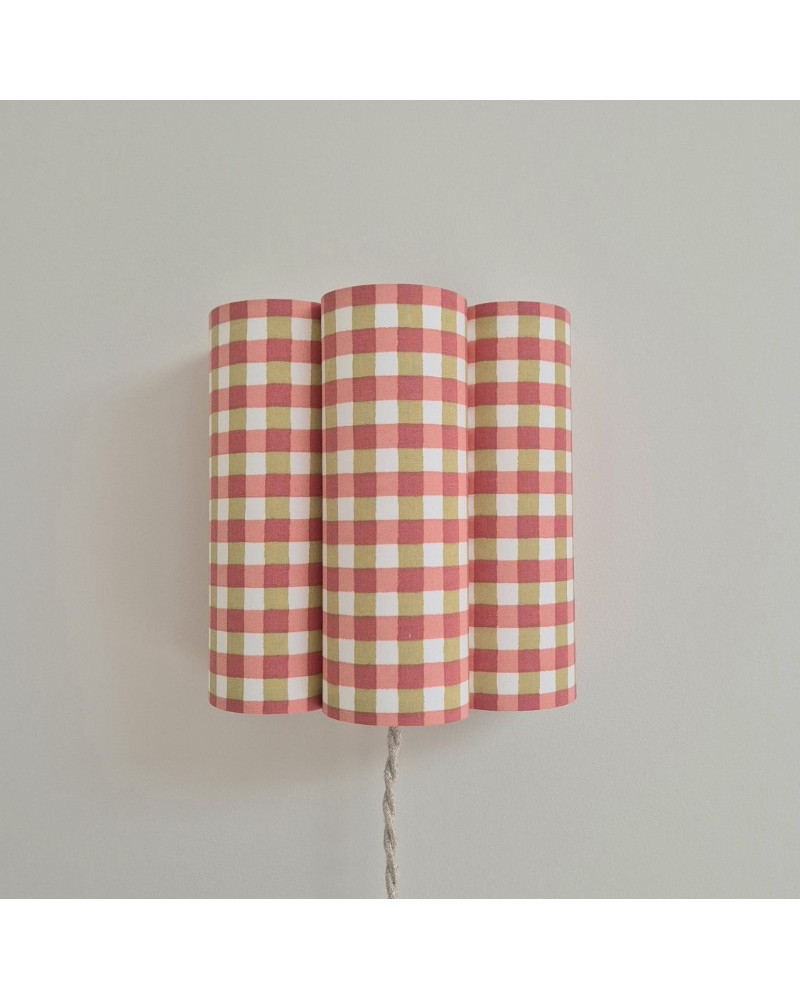 Petite applique Nuage vichy tons roses/verts