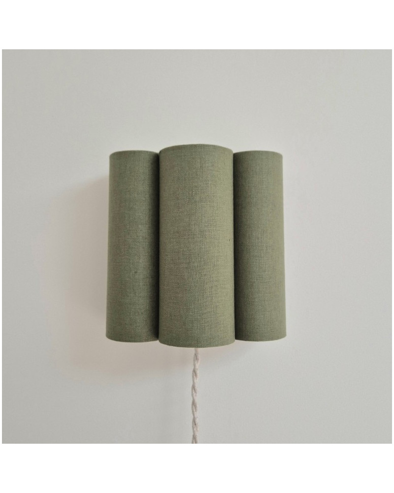 Petite applique Nuage lin  vert mousse