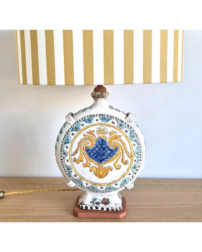 Lampe dame jeanne Félicité rayures ocres